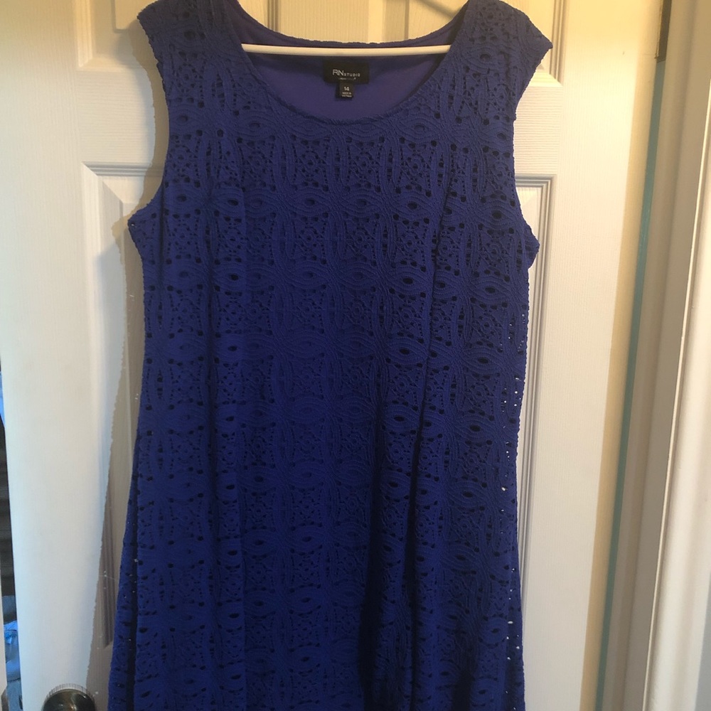 RN Studio blue lace dress 14 NWT